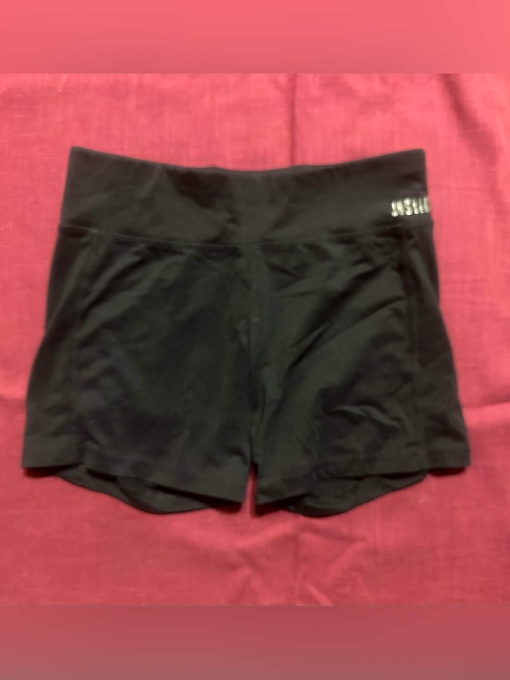 Justice Black Women's Bike Shorts with Logo Waistband